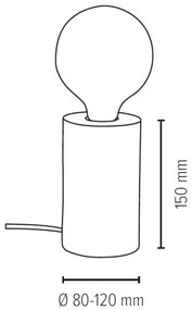 Spot-Light 76910151 - Lampada da tavolo TRABO 1xE27/25W/230V