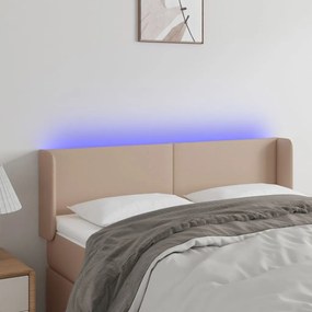 Testiera Cappuccino A Led 147x16x78/88 Cm İn Similpelle /
