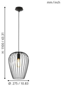 Eglo 49472 - Lampadario NEWTOWN 1xE27/60W/230V