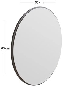 Specchio da parete OZZE diametro 60 cm nero