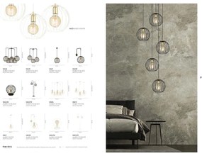 Lampadario Contemporaneo Omoikane Acciaio Nero 3 Luci E27 Ip20