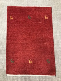 Gabbeh Tappeto 90 x 60 Rosso (Iran) Annodato A Mano