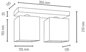 Spot-Light 2241236 - Plafoniera GREAT 2xE27/25W/230V cemento