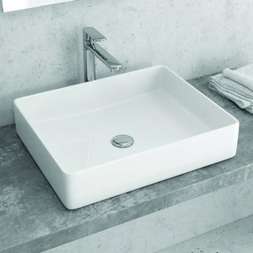Lavabo appoggio 51cm design moderno ceramica slim Litos-0002 - KAMALU