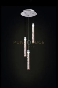 Crackle lampadario a sospensione 3 luci, led 14.4 w, 4000k, lm 1224...
