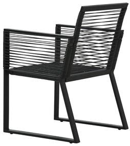 Set da Pranzo da Giardino 5 pz in Rattan PVC Nero