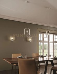 Lampadario a sospensione smith bianca e nickel 1 luce attacco e27 1...