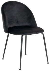 Sedie da pranzo in velluto nero in un set di 2 pezzi Geneve - House Nordic