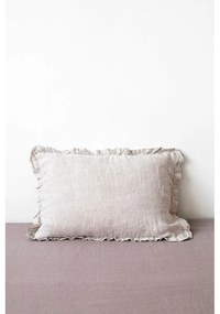 Federa in lino naturale con bordo a righe , 50 x 60 cm Melange - Linen Tales