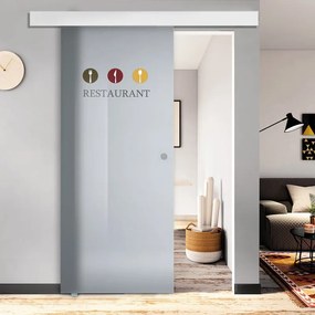 Porta scorrevole Restaurant, L 88 x H 215 cm, con binario Atelier bianco