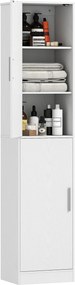 Mobile da Bagno a Colonna 40x35x180 cm con 2 Armadietti in Legno Bianco...