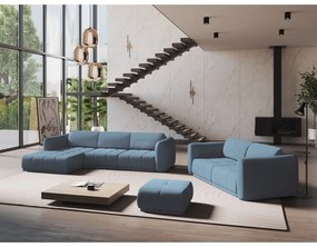 Divano angolare azzurro (con penisola a sinistra) Hoku – Makamii