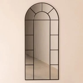 Specchio da Parete in Metallo Effetto Finestra (180x80 cm) Diana Nero - Sklum
