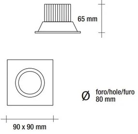 Vivida faretto inc.quadr.bianco led 6w 500lm