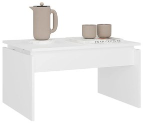 Tavolino da salotto bianco 68x50x38 cm legno multistrato