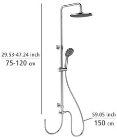 WENKO 25310100 - Set doccia Sistema di risparmio idrico in acciaio inox, finitura cromo lucido