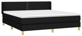 Giroletto a molle con materasso nero 180x200 cm in tessuto