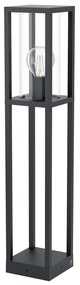 Piantana Esterno Contemporaneo Cascinetta Alluminio Nero Vetro Bianco 1 Luce E27