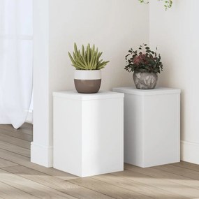 Supporti Per Piante 2 Pz Bianchi 20x20x30 Cm Legno Multistrato /