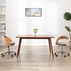 Sedie Da Pranzo Girevoli 2 Pz Grigio Talpa İn Legno E Tessuto /