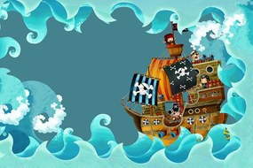 Carta da parati autoadesiva – Nave pirata in mare