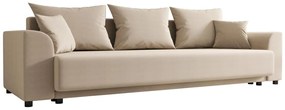 Divano letto 3 posti in Tessuto Beige - NESSARO