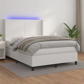 Giroletto molle con materasso e led bianco 140x200cm similpelle