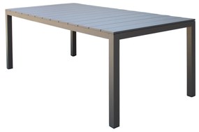 ALASKA - set tavolo in alluminio cm 214/280 x 100 x 75,5 h con 8 poltrone Aulus