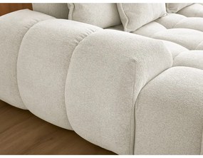 Divano angolare bianco allungabile e con contenitore (penisola a destra/a U) con rivestimento in ciniglia Everest – Bobochic Paris