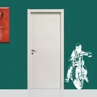 BIKER - Adesivo murale wall sticker in vinile 55x90 cm Colore: bianco