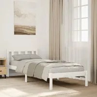 Letto Extra Lungo senza Materasso Bianco 90x220 cm in Pino 852445