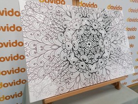 Stampa su tela – Mandala etnica in bianco e nero