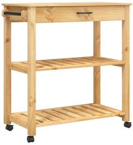 Carrello da cucina monza 84x40x90 cm in legno massello di pino