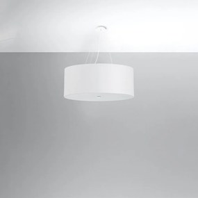 Lampada a sospensione bianca con paralume in tessuto ø 70 cm Volta - Nice Lamps