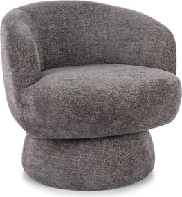 Poltrona Cosmic Raven in tessuto grigio Raven 07 con base girevole a 360° – 68x75x70 cm
