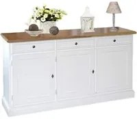 Madia credenza in legno 3 porte shabby chic bicolore 156x42x85