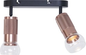 Faretto da soffitto arrotondato bronzo scuro 2 luci regolabile - Veerle