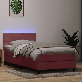 Giroletto A Molle Con Materasso Rosa 90x220 Cm Velluto /