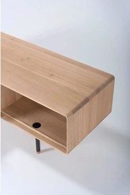 Mobile TV nero-color legno naturale in legno di quercia 160x48 cm Fina - Gazzda