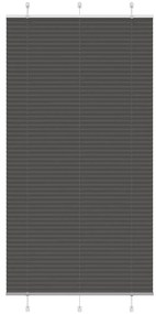 Tenda Plissettata Nera 110x200 Cm Larghezza Tessuto 109,4 Cm /