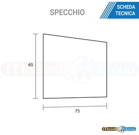 Specchio bagno 75X65 reversibile senza cornice