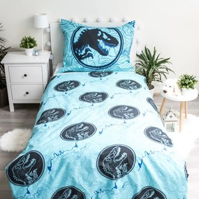 Biancheria da letto singola in cotone per bambini con effetto luminoso 140x200 cm Jurrastic World - Jerry Fabrics