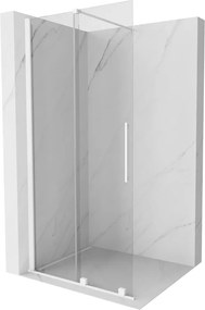Mexen Velar parete doccia scorrevole Walk-in 120 x 200 cm, trasparente 8 mm, bianca - 871-120-000-03-20
