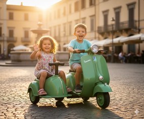 Piaggio Vespa con Sidecar Small Elettrica 6V per Bambini Verde...
