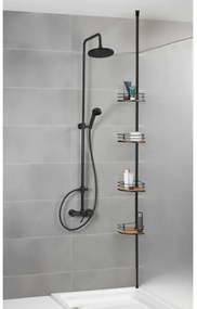 WENKO 24756100-Mensola angolare DOLCEDO 31x20 cm acciaio inox/nero/marrone