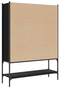 Libreria Nera 102x30x141,5 cm in Legno Multistrato