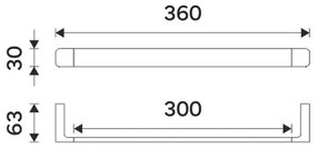 NIMCO MA 29035-26 - Appendiabiti da parete MAYA 36 cm cromo lucido