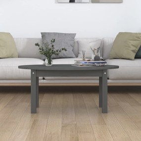 Tavolino da salotto grigio 80x40x35 cm legno massello di pino