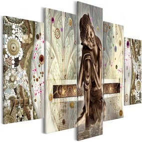 Quadro  Buddha's Dream (5 Parts) Wide  Colore Grigio, Dimensioni e Misure 200x100