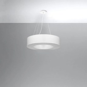 Lampada a sospensione bianca con paralume in tessuto ø 70 cm Galata - Nice Lamps